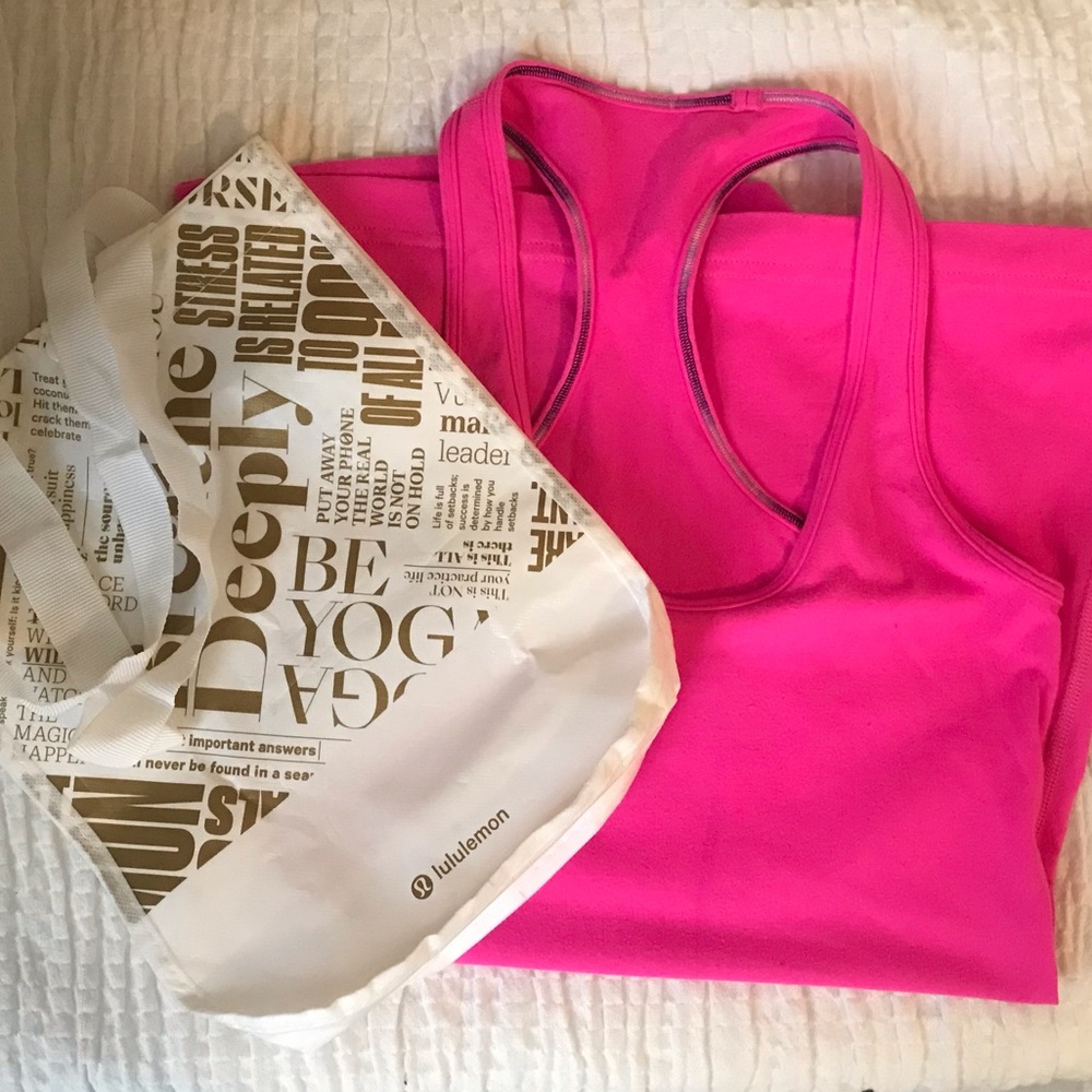 Lulu lemon workout top and bag